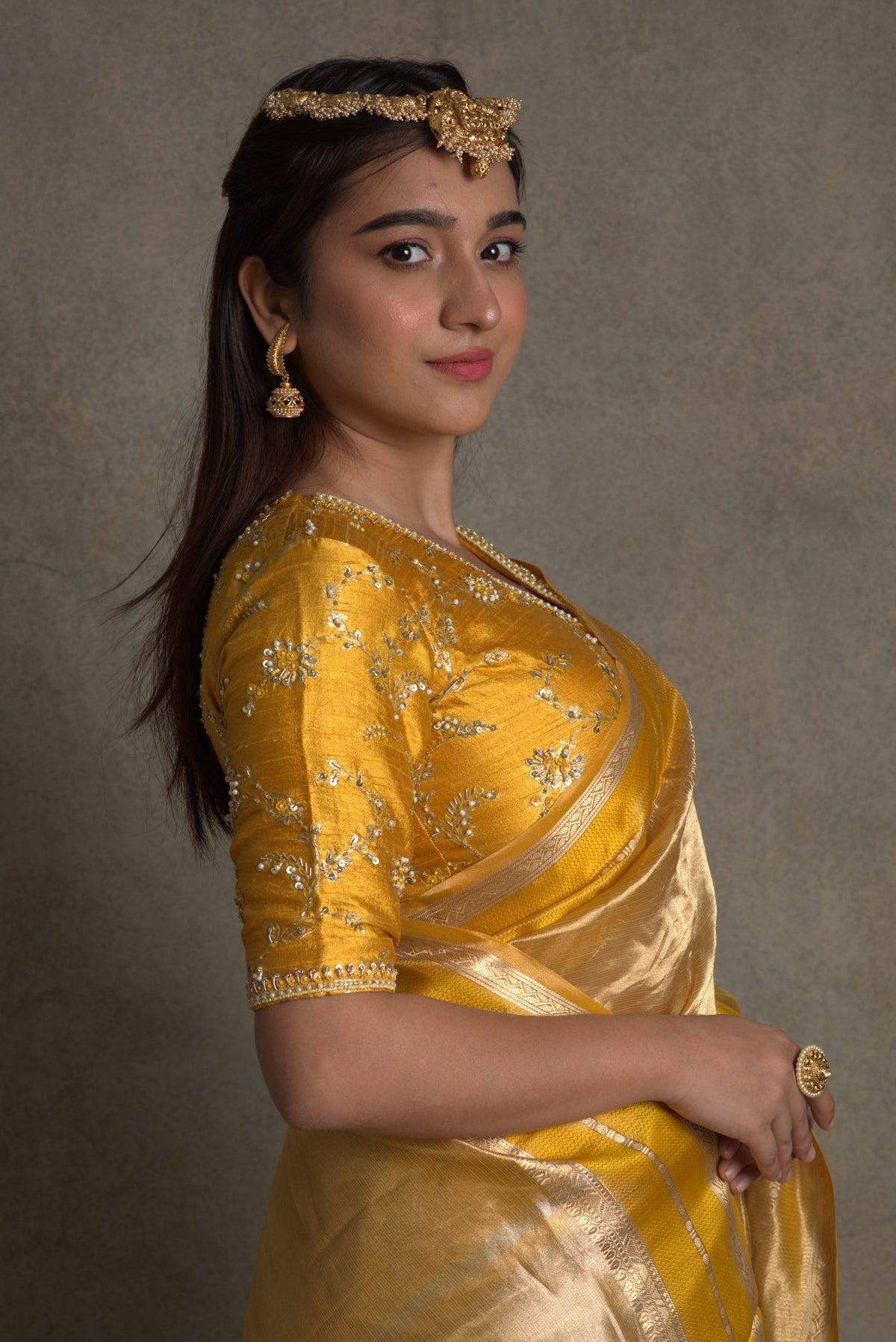 Tuscany Banarasi Pure Tissue Silk Saree - Double Katan Border