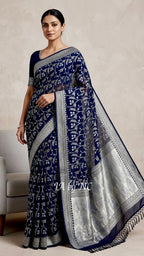 Space Banarasi Pure Khaddi Georgette Saree