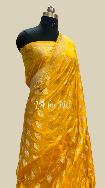 Gold Banarasi Pure Katan Silk Pattu Saree