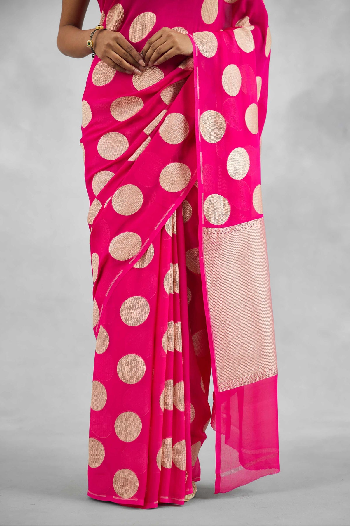 Deep Banarasi Pure Khaddi Georgette Saree