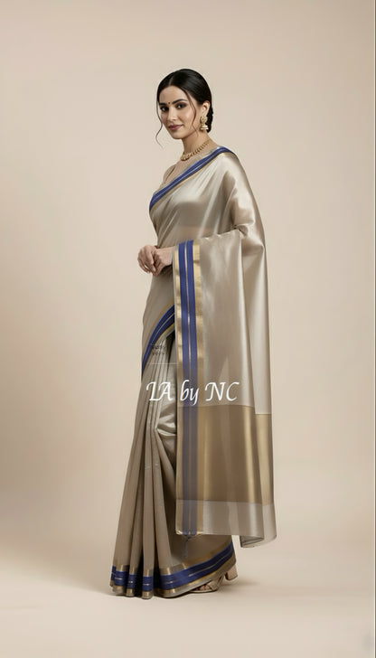 Prussian Banarasi Pure Tissue Silk Saree