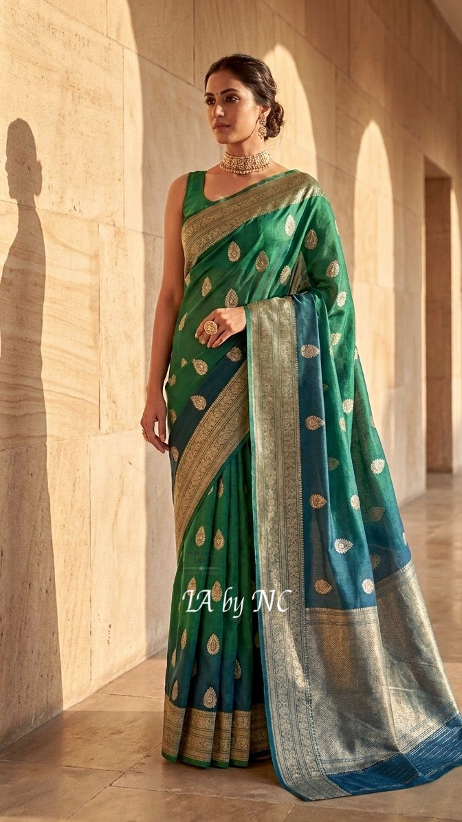 Sacramento Banarasi Pure Kora Silk Kadwa Saree
