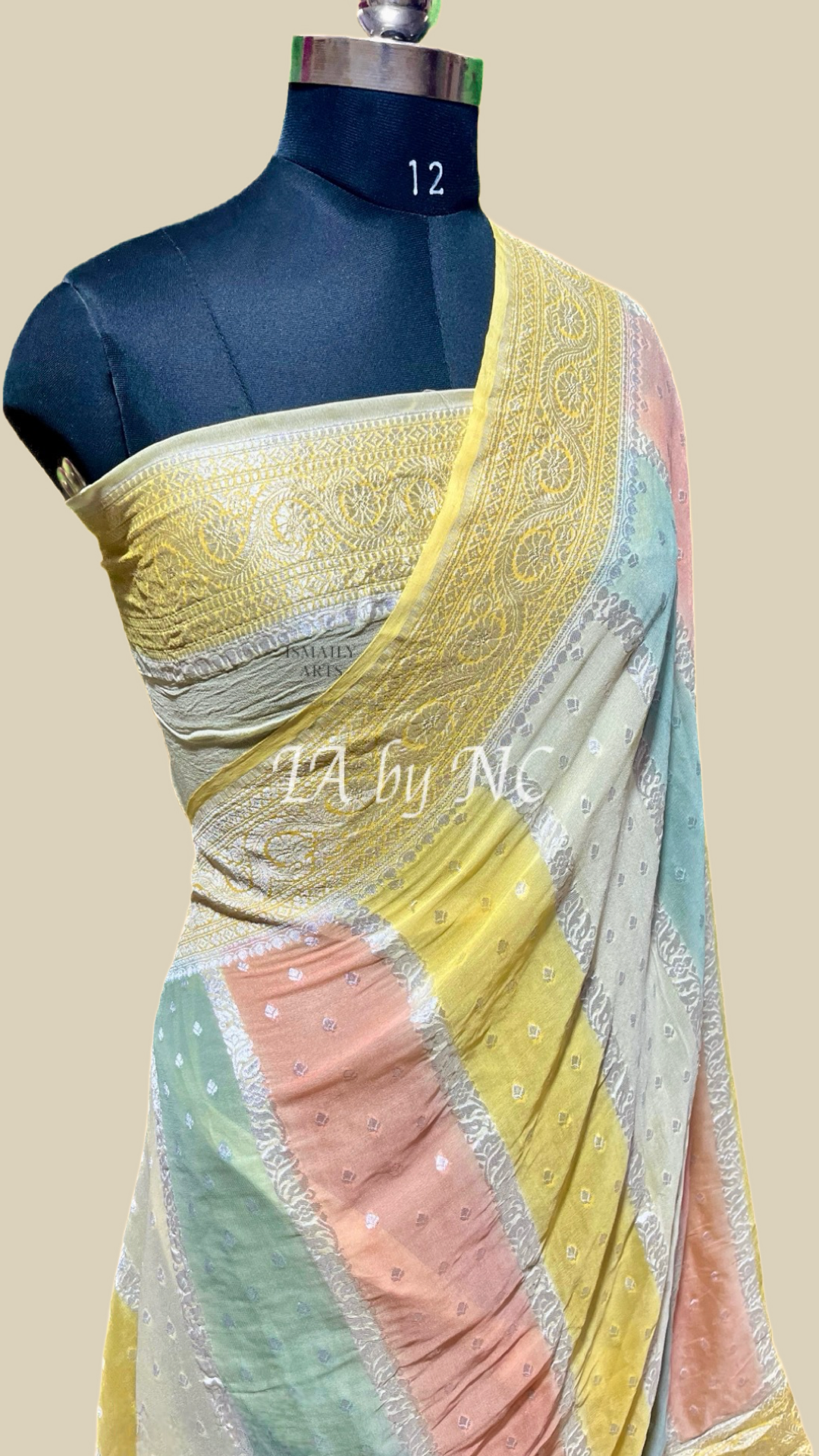 Yellow Banarasi Pure Khaddi Georgette Saree