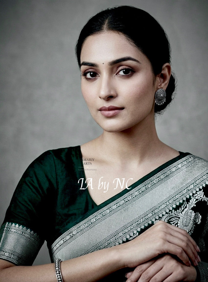 Black Banarasi Pure Khaddi Georgette Saree