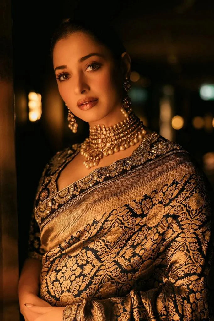Tamanna Bhatia Banarasi Pure Katan Silk Pattu Brocade Saree