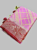 Neon Banarasi Pure Chiffon Georgette Saree