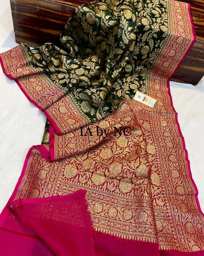 Sacramento Banarasi Pure Khaddi Georgette Saree