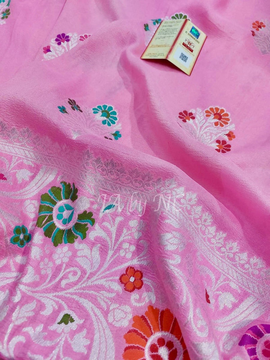 Banarasi Pure Khaddi Tussar Georgette Paithani Saree