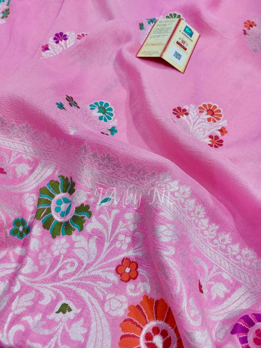 Banarasi Pure Khaddi Tussar Georgette Paithani Saree