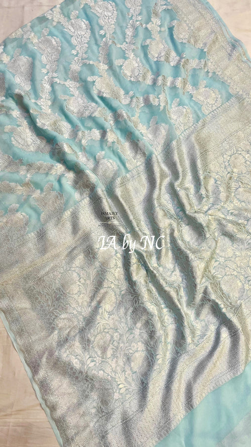 Baby Banarasi Pure Khaddi Georgette Saree