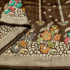 Mahogany Banarasi Pure Khaddi  Tussar Georgette Paithani Saree