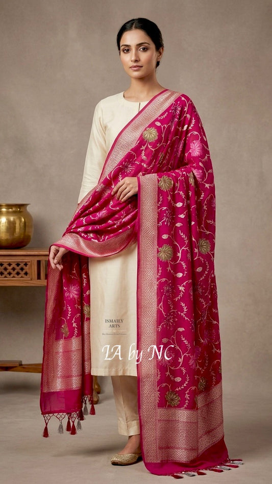Ruby Banarasi Pure Munga Silk Dupatta