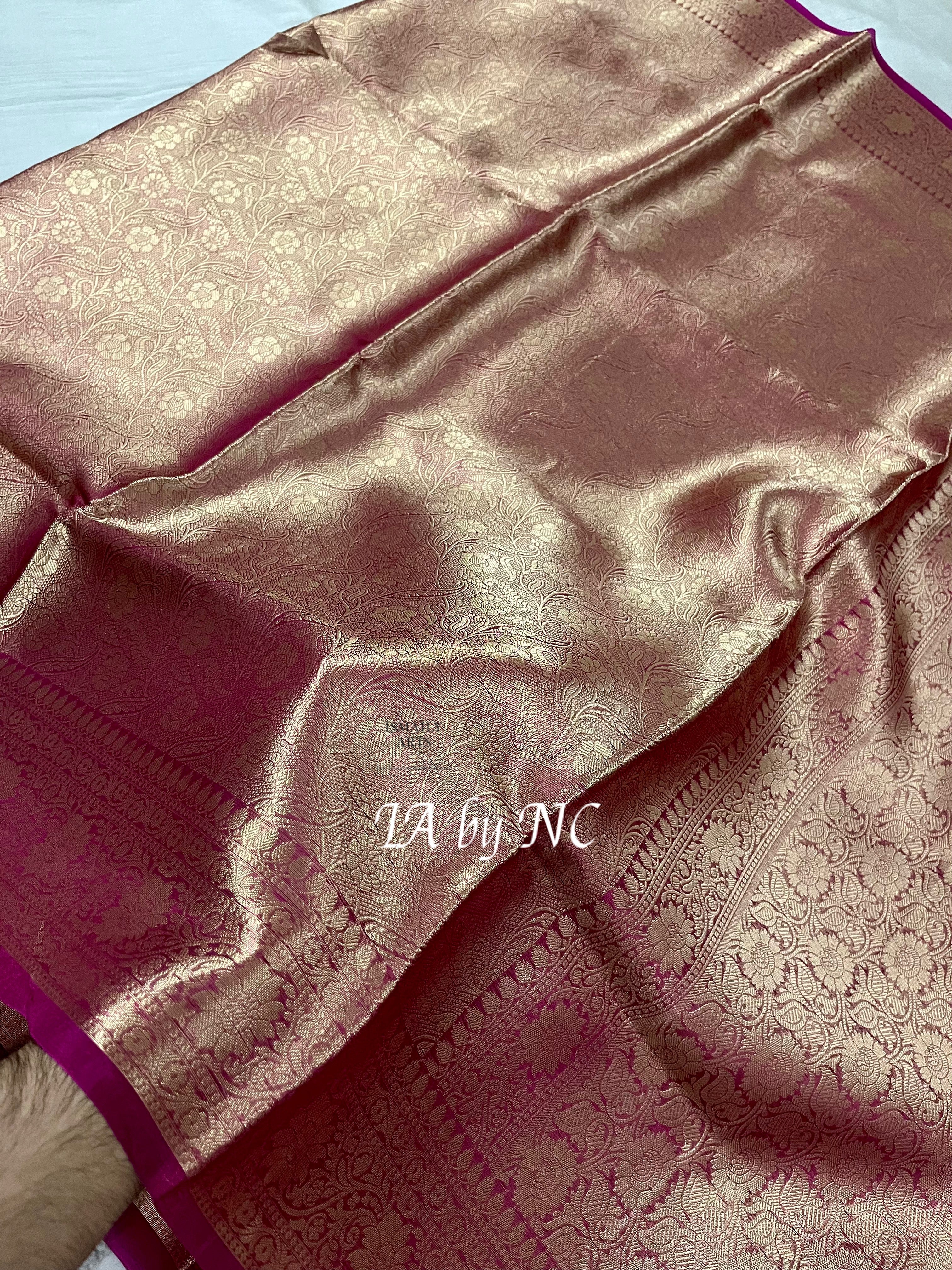 Mulberry Banarasi Pure Tissue Silk Brocade Saree