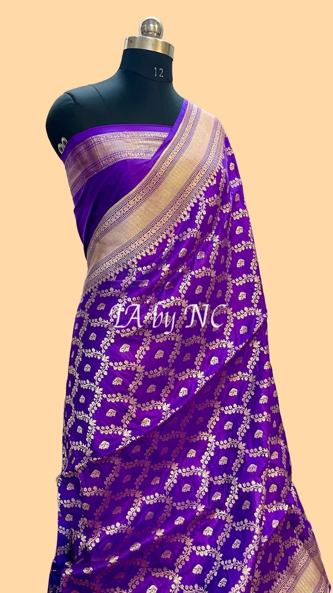 Grape Banarasi Pure Katan Silk Pattu Saree