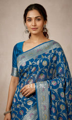 Sapphire Banarasi Pure Khaddi Georgette Saree