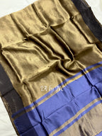 Black Banarasi Pure Tissue Silk Saree