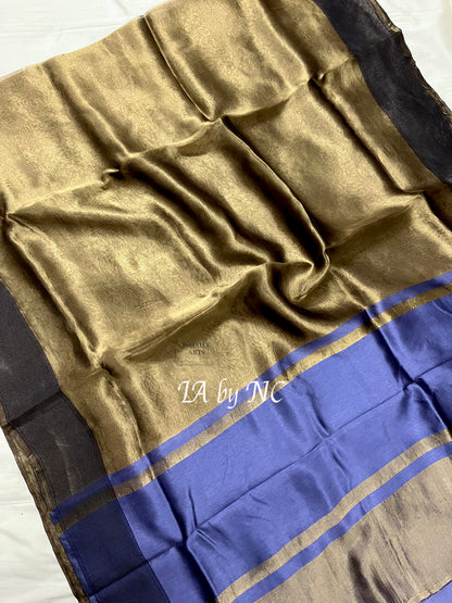 Black Banarasi Pure Tissue Silk Saree