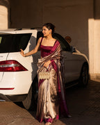 Barn Banarasi Pure Tissue Silk Saree - Satin Border