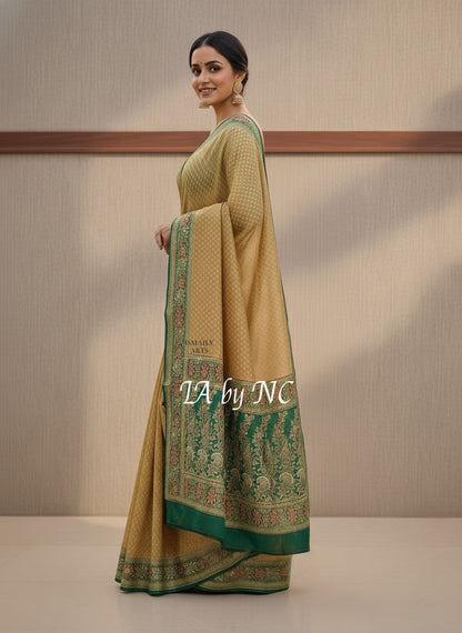 Dijon Banarasi Pure Khaddi Georgette Saree