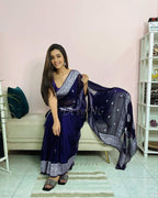 Space Banarasi Pure Khaddi Georgette Kadwa Saree