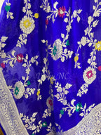 Royal Banarasi Pure Khaddi Georgette Meenakari Dupatta