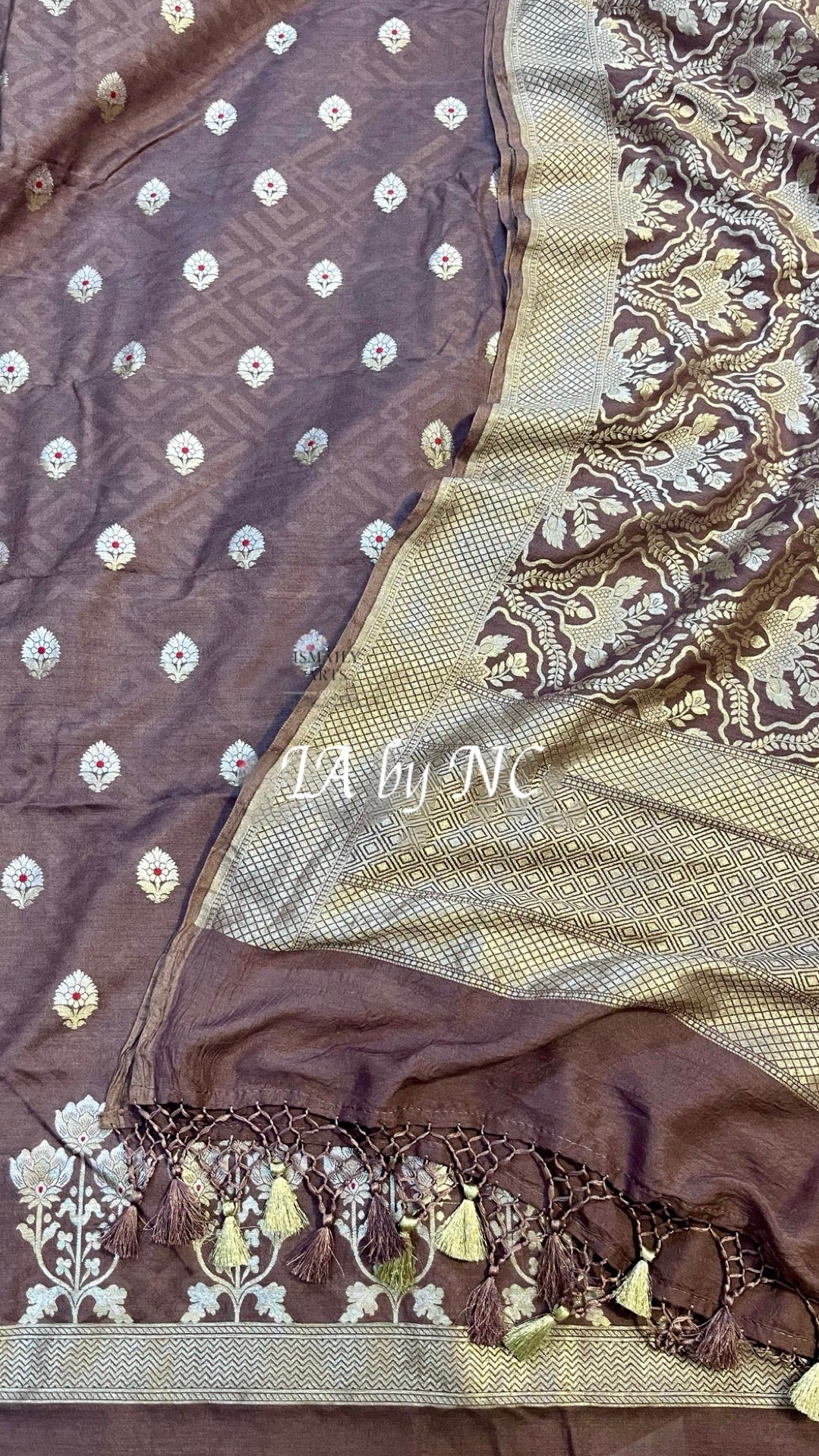 Wenge Banarasi Pure Munga Silk Dress materials
