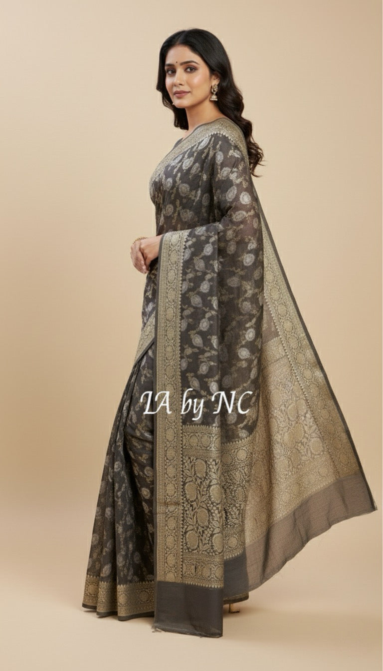 Ash Banarasi Pure Khaddi Georgette Saree