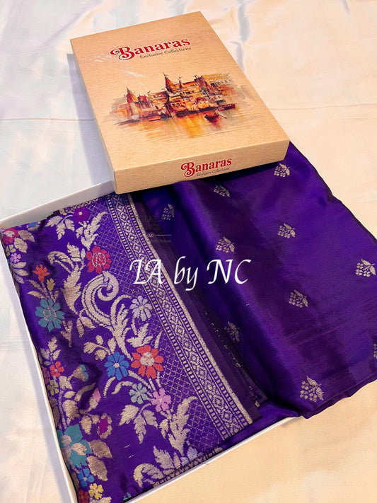 Grape Banarasi Pure Katan Silk Paithani Brocade Saree
