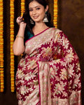 Mulberry Banarasi Pure Khaddi Georgette Saree