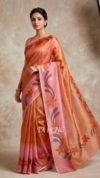 French Banarasi Pure Kora Silk Saree