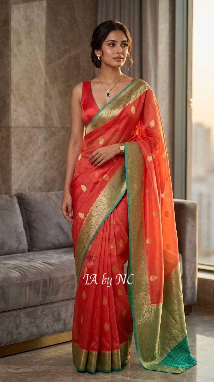 Imperial Banarasi Pure Kora Silk Kadwa Saree