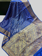 Navy Banarasi Pure Chiffon Georgette Saree