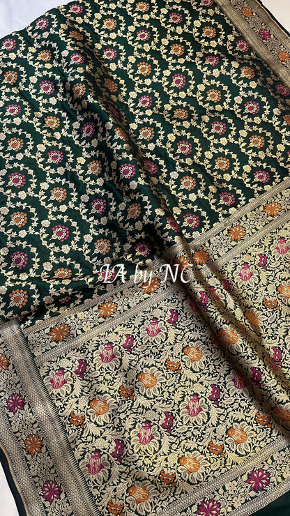 Sacramento Banarasi Pure Katan Silk Pattu Meenakari Saree