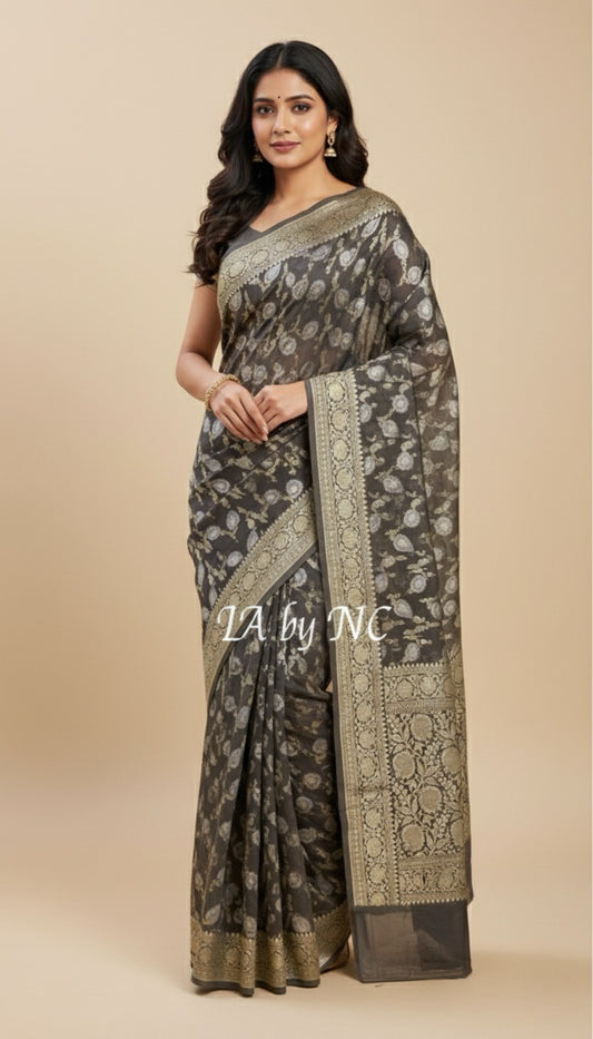 Ash Banarasi Pure Khaddi Georgette Saree
