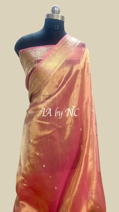 French Banarasi Pure Tissue Silk Sona Rupa Kadwa Saree