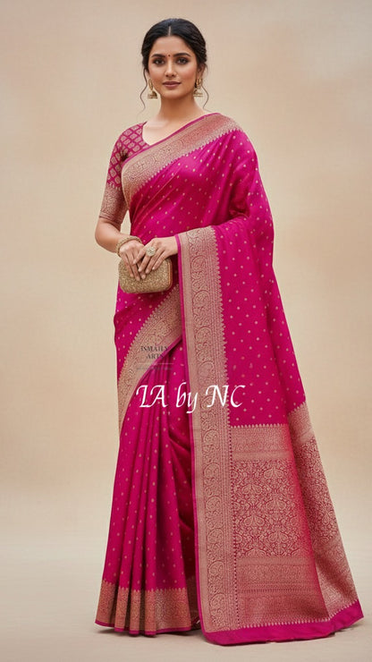 Ruby Banarasi Pure Khaddi Georgette Saree