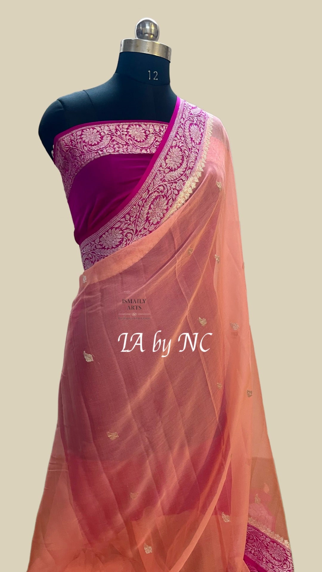 Salmon Banarasi Pure Khaddi Georgette Kadwa Saree