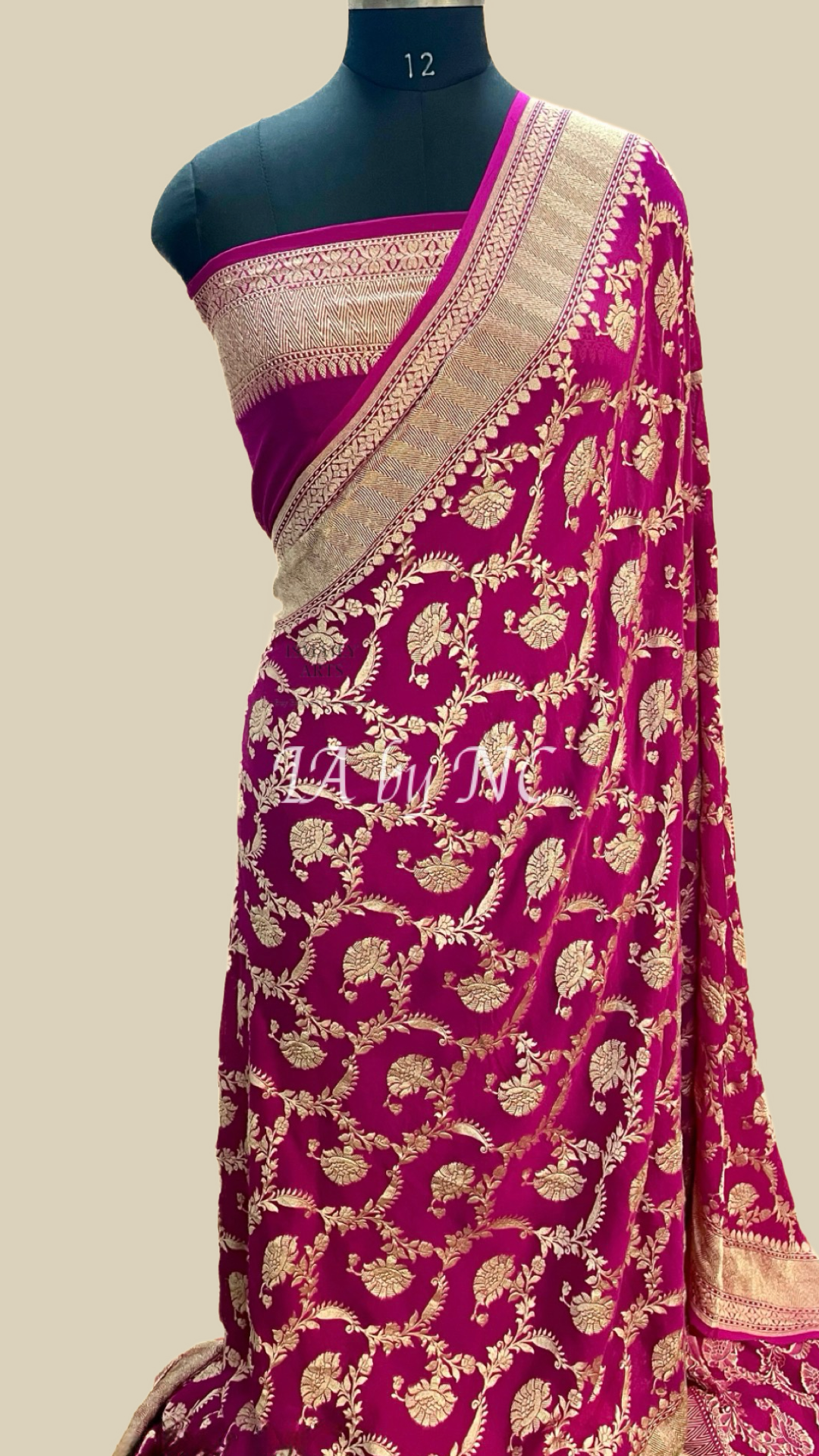 Ruby Banarasi Pure Khaddi Georgette Saree