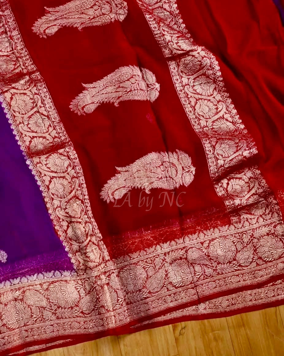 Lollipop Banarasi Pure Khaddi Georgette Kadwa Saree