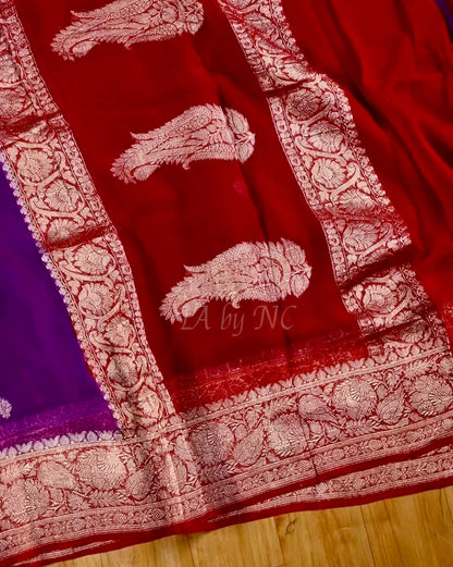 Lollipop Banarasi Pure Khaddi Georgette Kadwa Saree