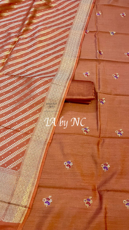 Bronze Banarasi Pure Munga Silk Dress Materials