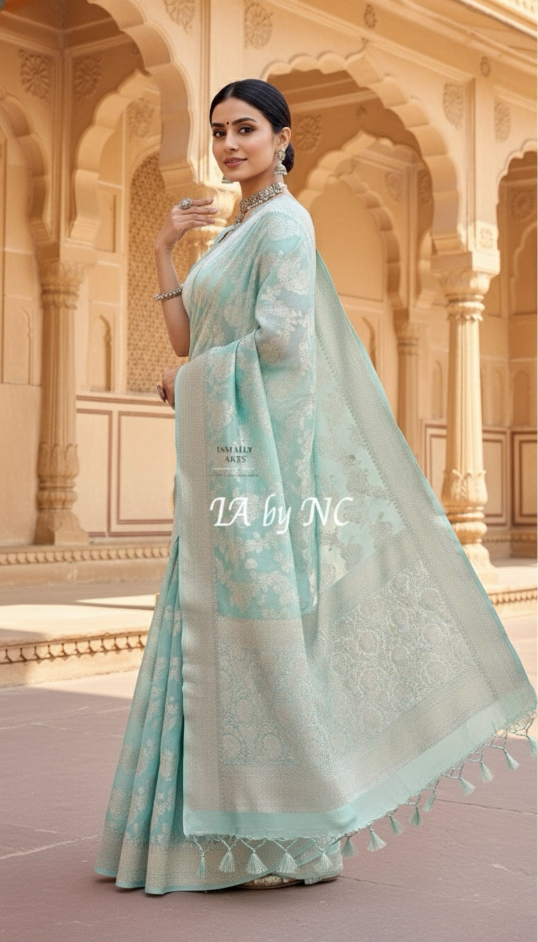 Baby Banarasi Pure Khaddi Georgette Saree