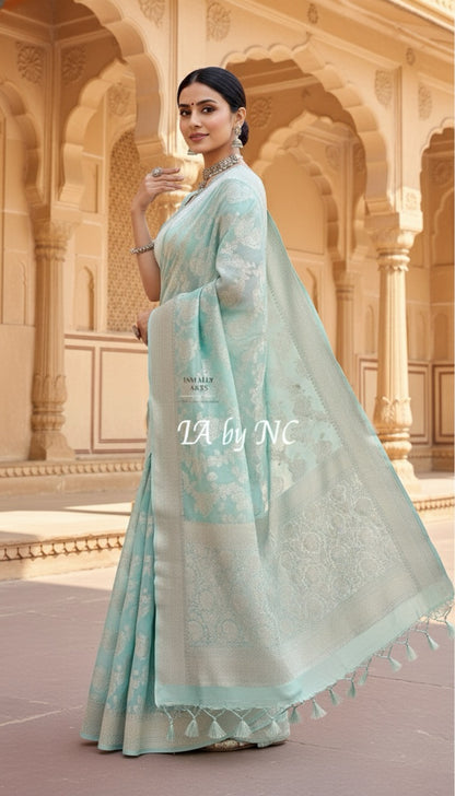 Baby Banarasi Pure Khaddi Georgette Saree