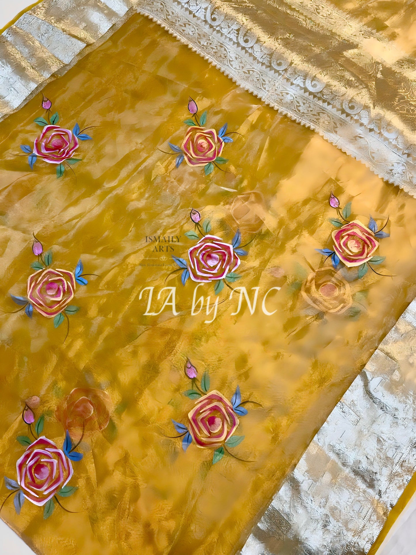 Goldenrod Banarasi Pure Tissue Silk Saree
