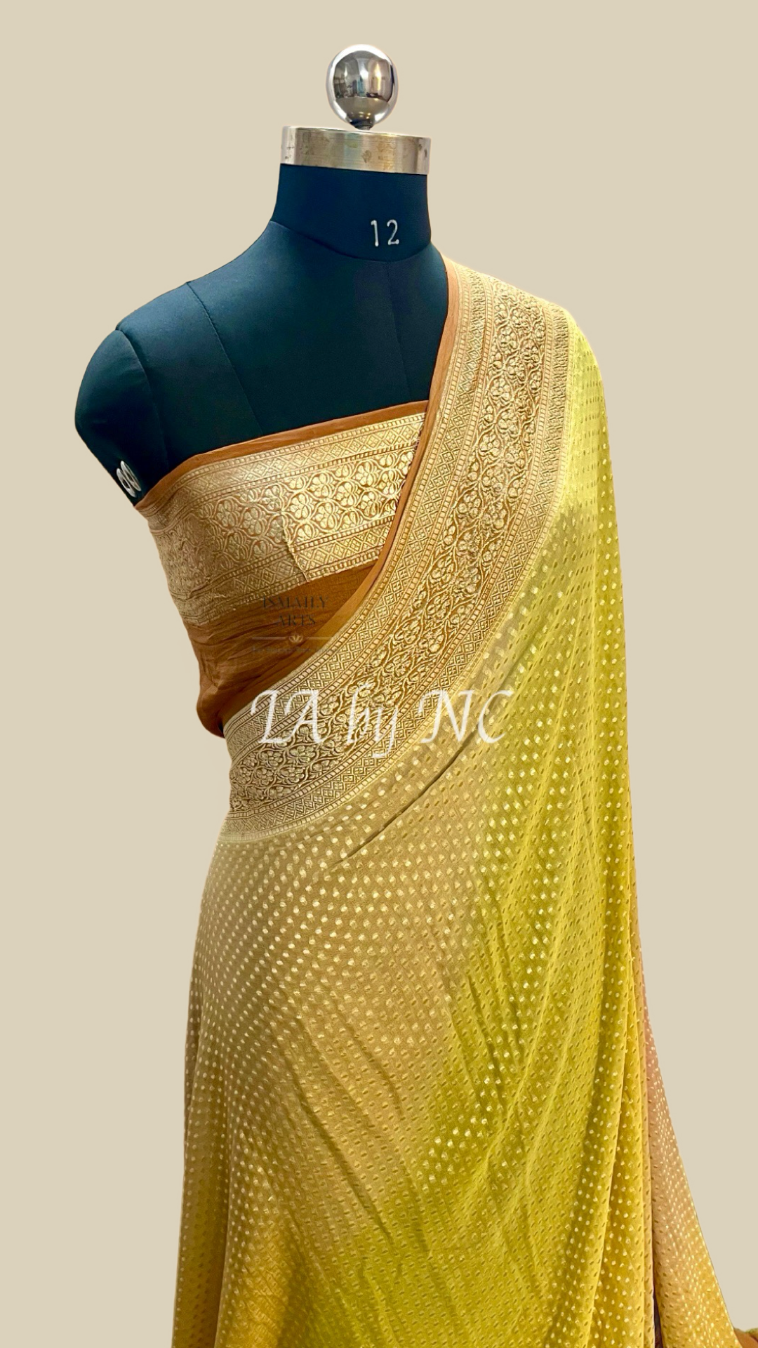 Tawny Banarasi Pure Khaddi Georgette Saree