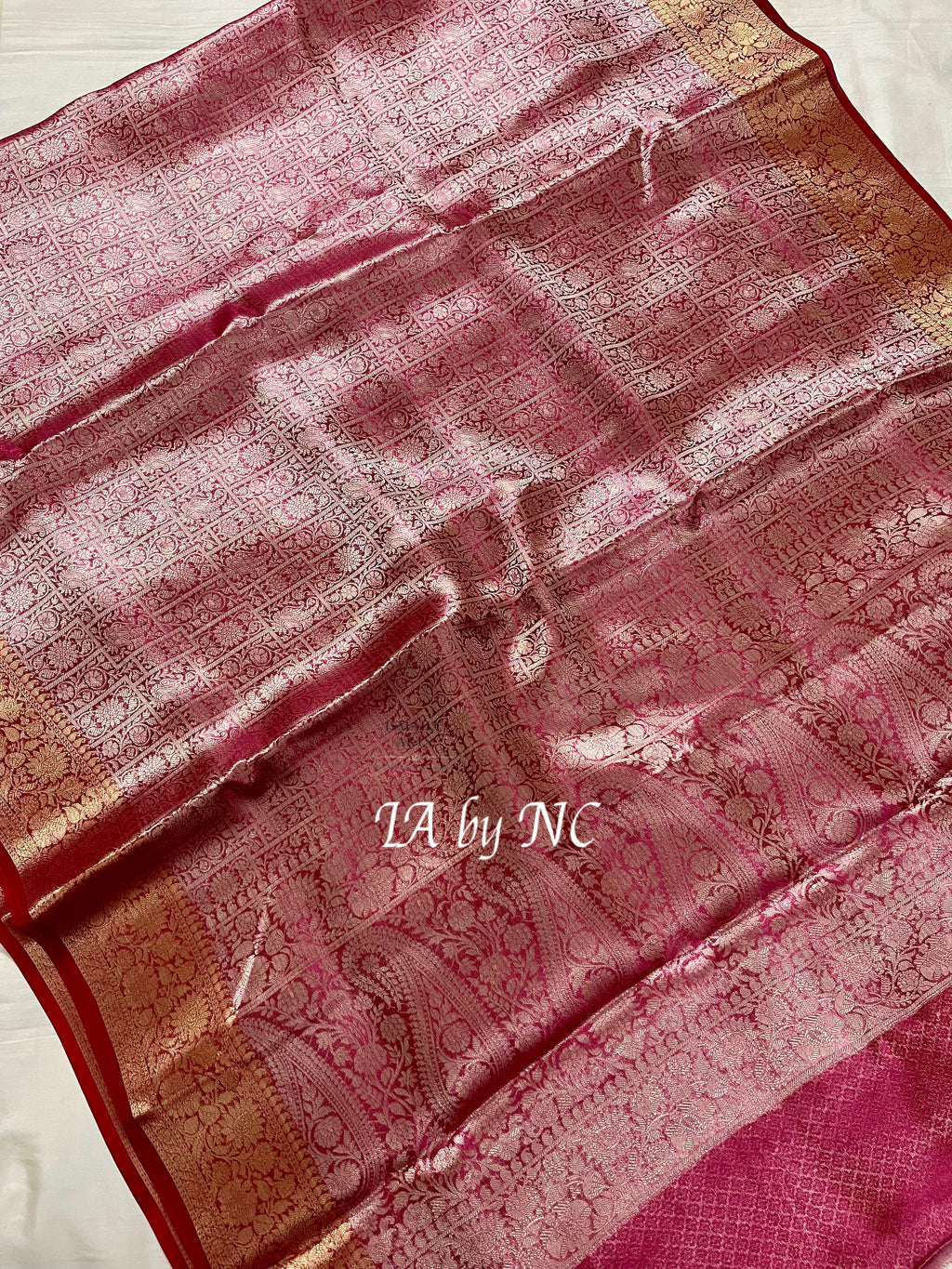 Fuschia Banarasi Pure Tissue Silk Brocade Saree