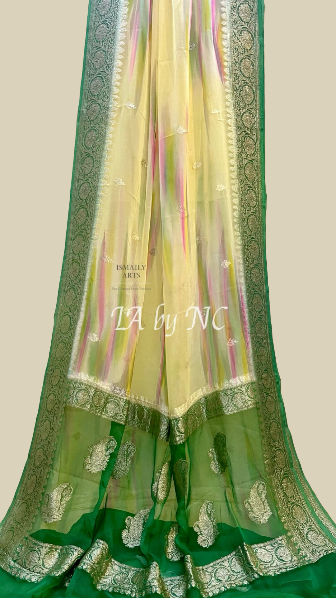 Hunter Banarasi Pure Khaddi Georgette Kadwa Saree