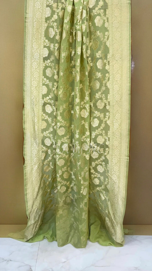 Moss Banarasi Pure Khaddi Georgette Dupatta