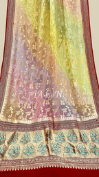 Crimson Banarasi Pure Khaddi Georgette Saree
