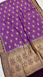 Plum Banarasi Pure Khaddi Georgette Saree